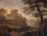 Paolo Anesi Rome,a view of tivoli with the temple of the temple of the tiburtine sibyl oil painting
